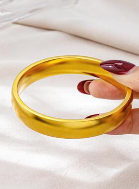 精品素面泥鳅背沙金手镯女