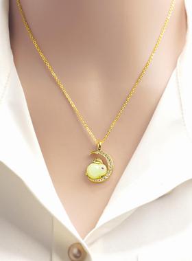 可爱萌兔合成宝石甜美女款吊坠