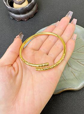 复古国潮越南沙金手镯戒指