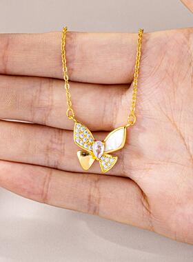 越南沙金蝴蝶锁骨链女款
