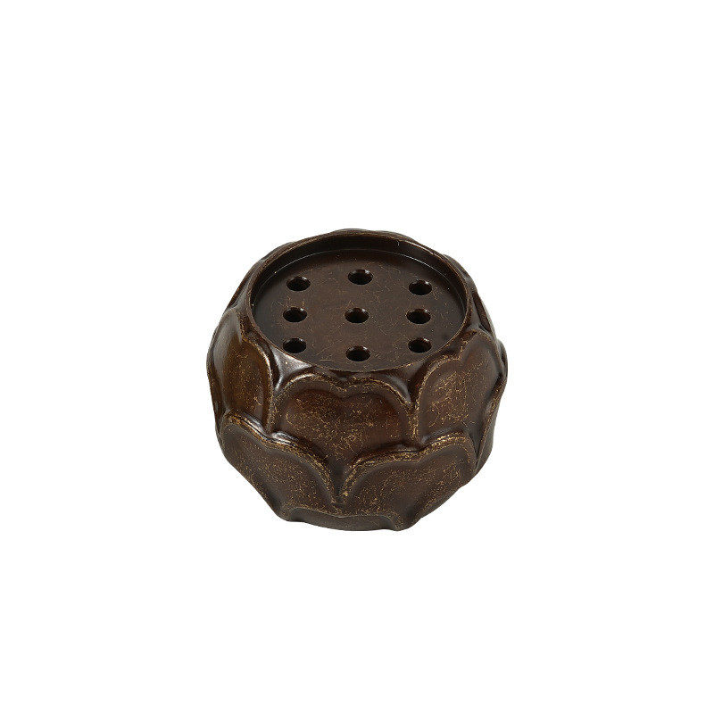 黄铜九孔莲花香插家用檀香线香炉禅意书房中式稳固设计,淘宝优惠券,粉丝福利购,淘宝优惠卷