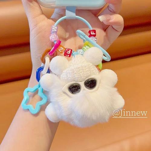 煤球怪兽公仔挂件獭兔钥匙扣卡通包包书包毛绒挂饰玩偶可爱礼物 - 图1