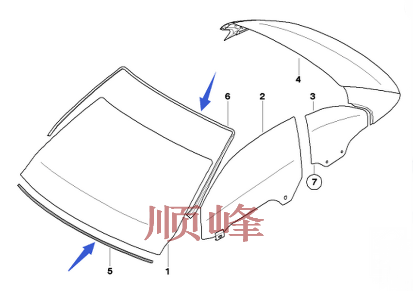 适用宝马敞蓬车E92E93 320 323 325 330 M3前挡风玻璃密封条胶条-图0