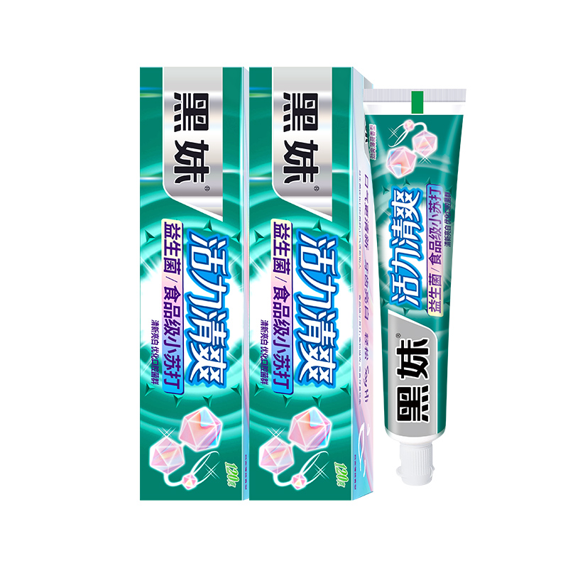 黑妹牙膏120g活力清爽家庭实惠装清新口气大容量薄荷味牙膏正品