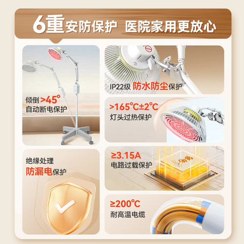 仙鹤牌红外线理疗灯特定电磁波治疗仪家用电烤灯肩周炎症关节疼痛 - 图2