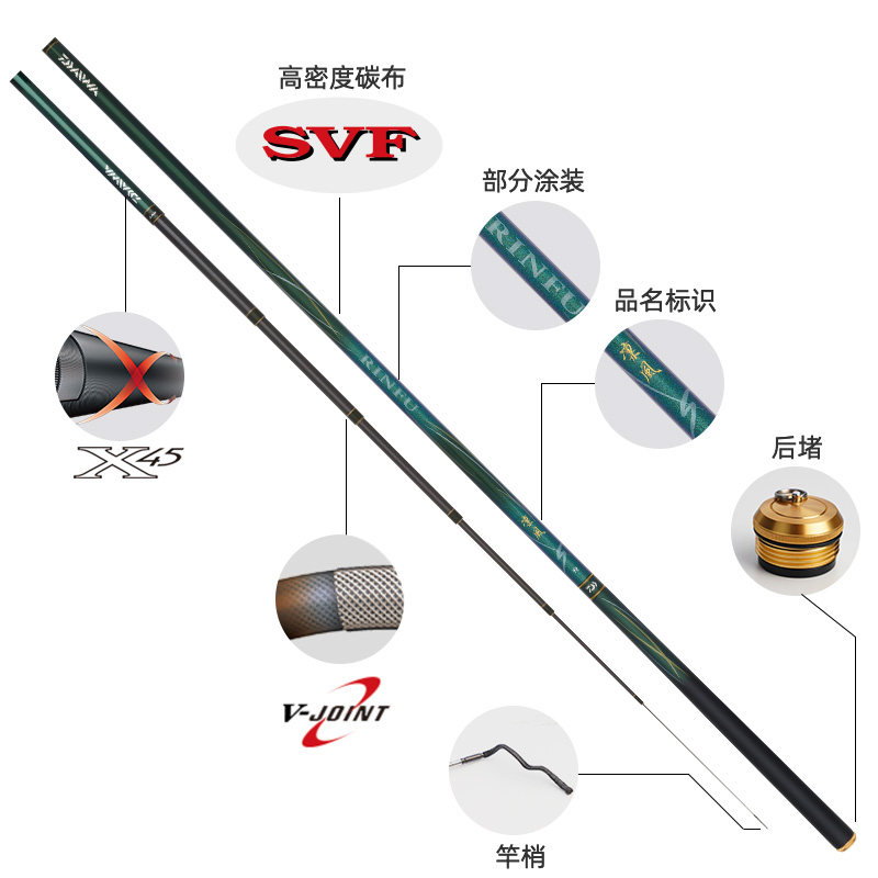DAIWA达亿瓦 24新款凛风S 28调小综合台钓竿休闲野钓手杆鲫鱼鲤鱼,淘宝优惠券,粉丝福利购,淘宝优惠卷