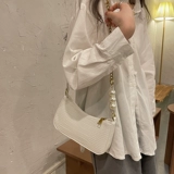 Ретро цепь, сумка подмышку, сумка через плечо, сумка на одно плечо, французский ретро стиль, крокодиловый принт, коллекция 2023