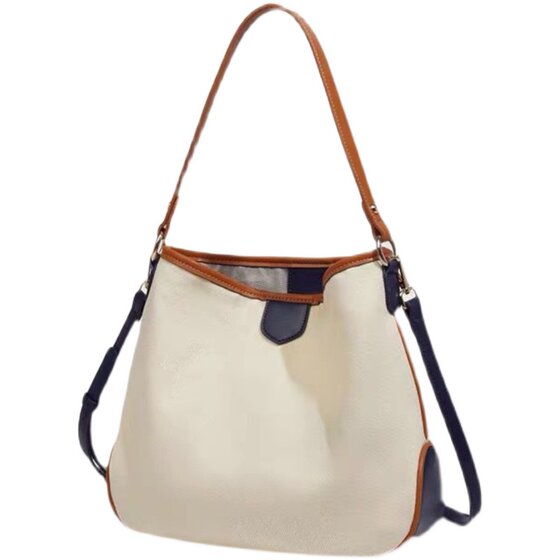 Contrast color large capacity college style versatile shoulder crossbody bag