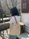 2024 new large capacity single shoulder cotton woven bag new hollow mesh tote bag seaside vacation beach bag