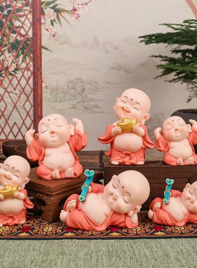 HK小弥勒搪胶摆件可爱装饰摆件
