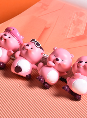 盲盒摆件树脂小粉狸开心装饰摆件