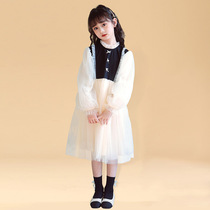 UK Next Kiss Girl with dress 2023 Spring autumn new children Long sleeves Dress CUHK Child Princess Dress