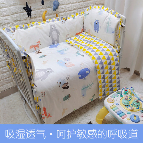 婴儿床床围软包防撞护栏纯棉花新生儿宝宝儿童拼接床围套件定做 - 图2