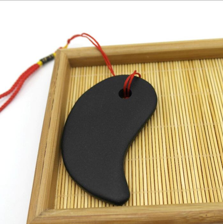 黑白太极按摩板泗滨砭石八卦太极阴阳鱼刮痧板能量石按摩热敷 - 图1