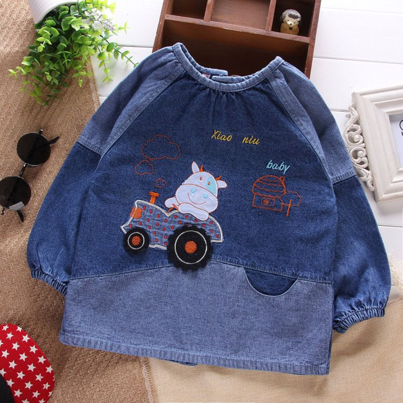 宝宝纯棉牛仔罩衣秋冬款儿童男女吃饭衣反穿衣防水婴儿罩衫围兜兜,淘宝优惠券,粉丝福利购,淘宝优惠卷