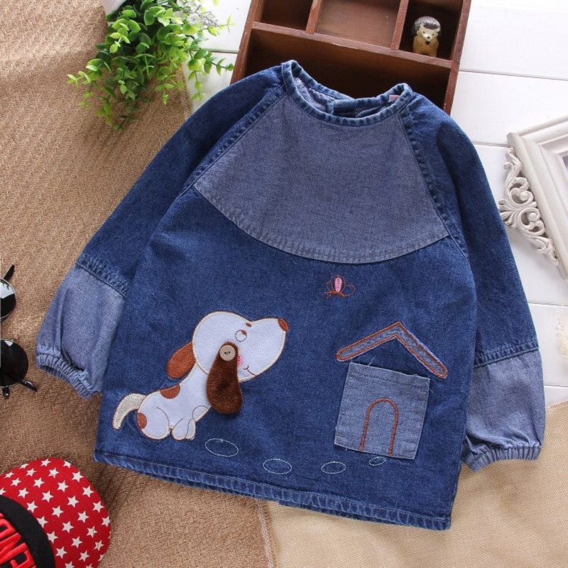 宝宝纯棉牛仔罩衣秋冬款儿童男女吃饭衣反穿衣防水婴儿罩衫围兜兜,淘宝优惠券,粉丝福利购,淘宝优惠卷