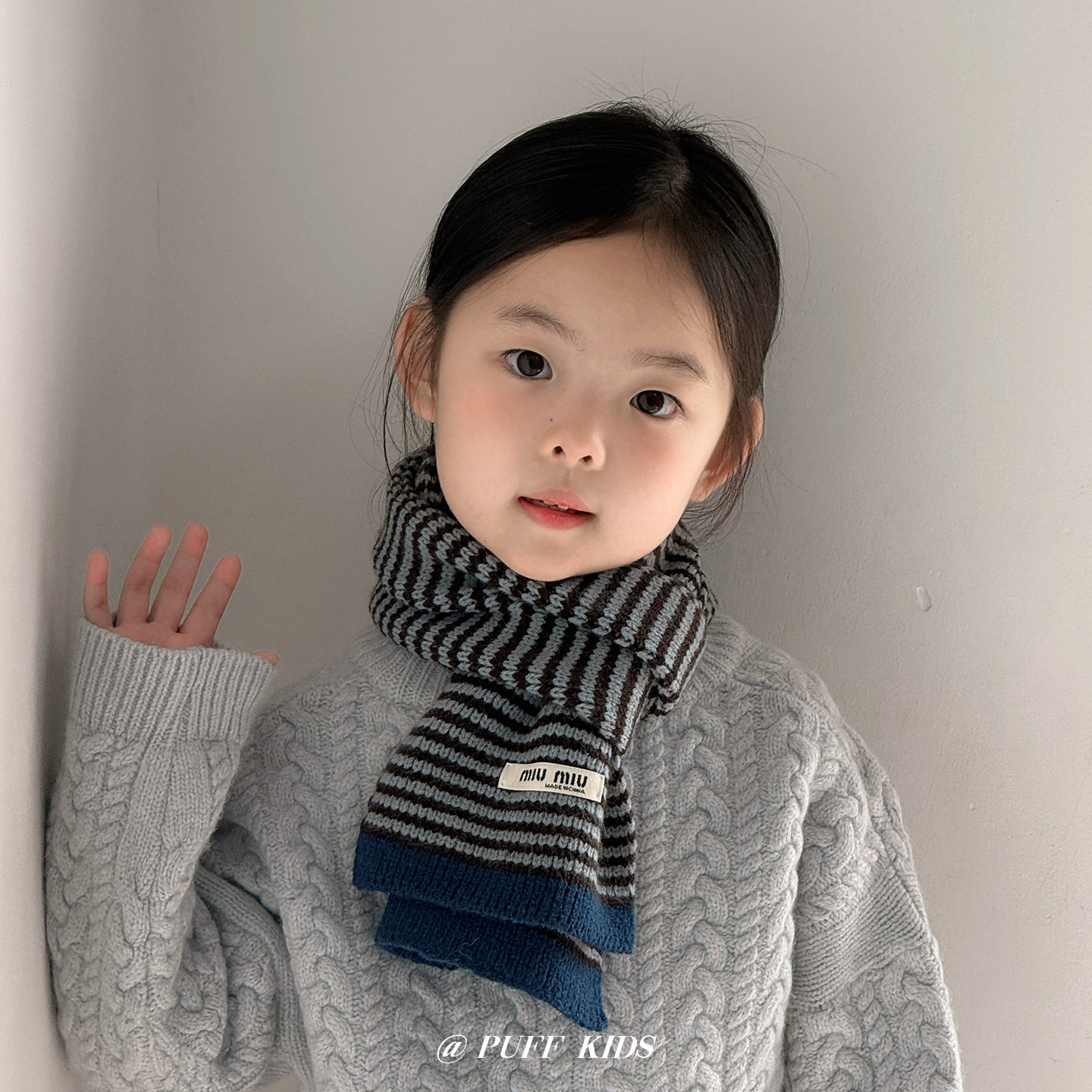 儿童围巾秋冬季韩系条纹百搭小围脖男女童学院风保暖防寒加厚脖套,淘宝优惠券,粉丝福利购,淘宝优惠卷
