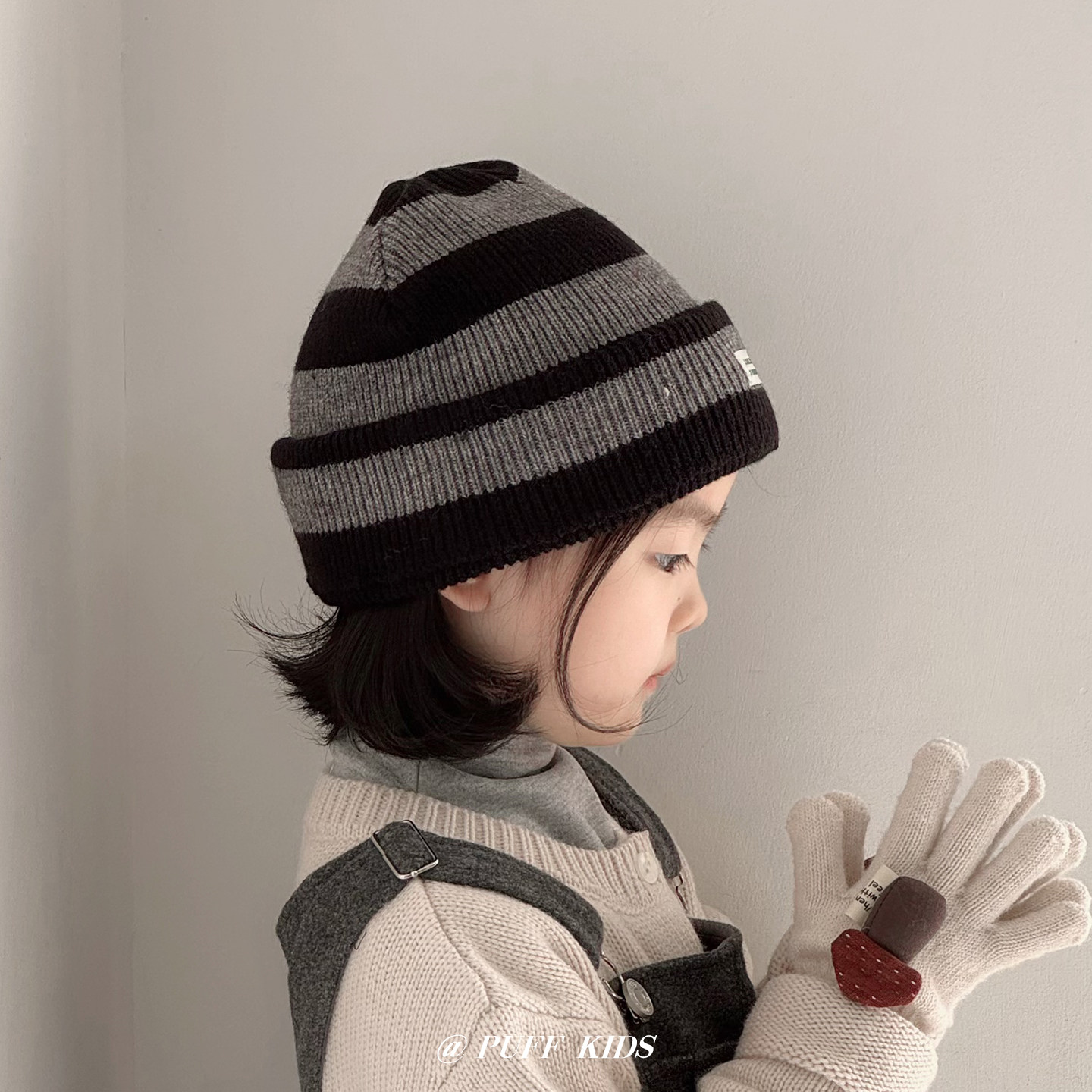 儿童针织帽秋冬季韩版ins条纹护耳帽男童女童保暖防寒加厚毛线帽,淘宝优惠券,粉丝福利购,淘宝优惠卷
