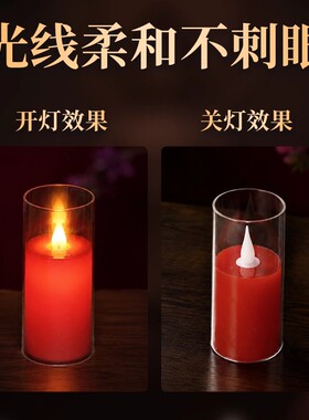 仿真电子蜡烛灯佛堂供奉家用佛前菩萨观音供佛灯长明灯莲花灯无烟
