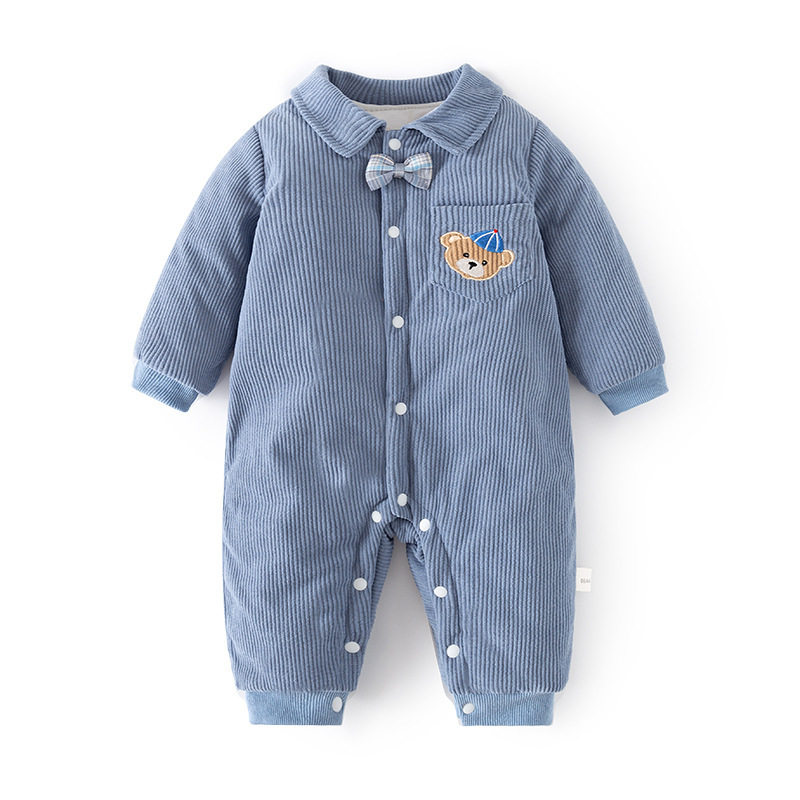 婴儿衣服秋冬装夹棉加厚连体衣男女童加棉偏开连身衣宝宝外出爬服,淘宝优惠券,粉丝福利购,淘宝优惠卷