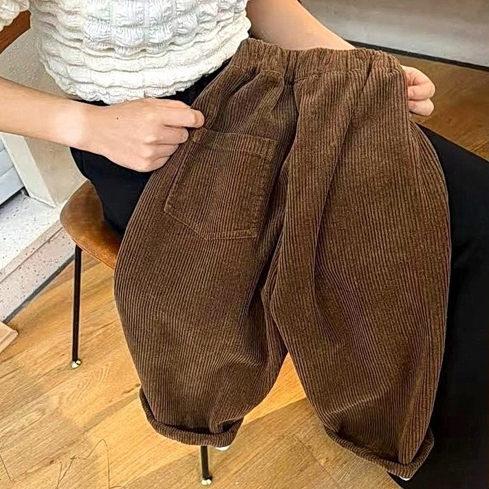 童灯芯绒裤2023秋冬装亲子儿童裤子男女长裤韩国宝宝一体绒哈伦裤,淘宝优惠券,粉丝福利购,淘宝优惠卷