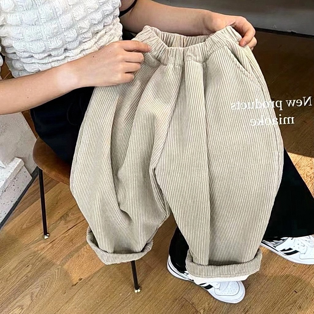 童灯芯绒裤2023秋冬装亲子儿童裤子男女长裤韩国宝宝一体绒哈伦裤,淘宝优惠券,粉丝福利购,淘宝优惠卷