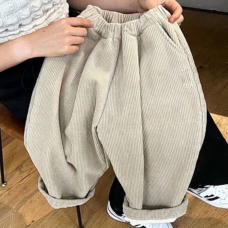 童灯芯绒裤2023秋冬装亲子儿童裤子男女长裤韩国宝宝一体绒哈伦裤,淘宝优惠券,粉丝福利购,淘宝优惠卷