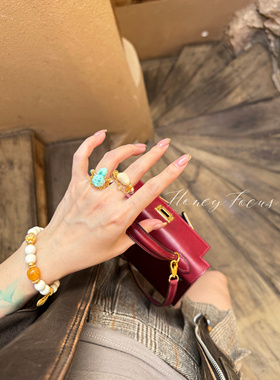 HONEY FOCUS 小鳄鱼戒指 小众手工原创民族风戒指 925银合成锆石