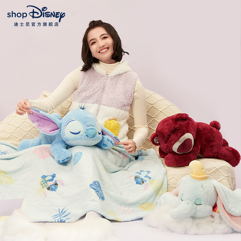 迪士尼官方草莓熊史迪奇毛绒玩具 Disney迪士尼毛绒布艺类玩具