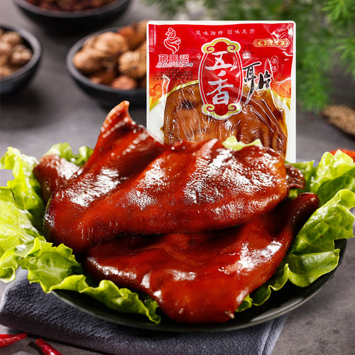 蒋凤记五香猪耳140g*25袋熟食猪耳片真空袋装即食凉菜下酒菜整箱 - 图0