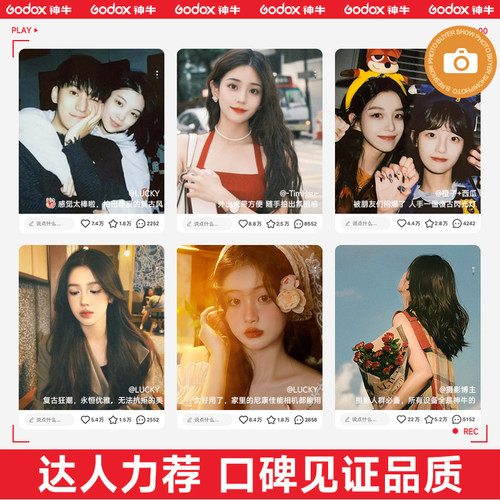 Godox神牛LuxJunior复古闪光灯单反微单相机适配佳能索尼富士徕卡尼康迷你补光外接置拍热靴便携机顶灯通用型 - 图1