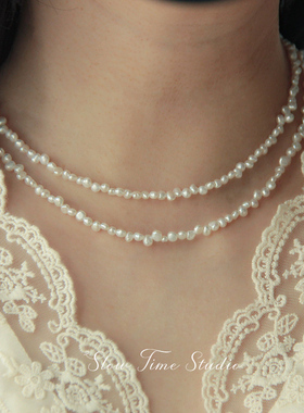 天然小花瓣珍珠项链无核小花瓣淡水珍珠底子白光泽亮小仙女款