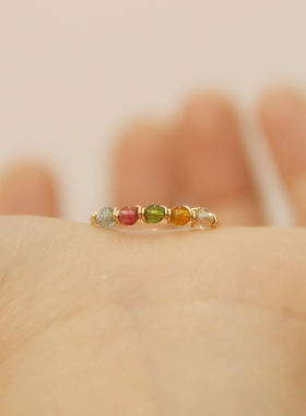 碧玺糖果色原创14k不褪色绕线