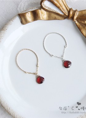 手工定制天然石榴石石榴石戒指