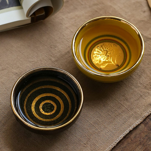 日本进口波佐见黑釉天目烧粗陶功夫茶杯品茗杯日式建盏茶具套装 - 图0