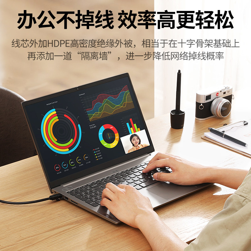 绿联网线六类千兆家用七类高速宽带路由器电脑网络连接线扁平cat6