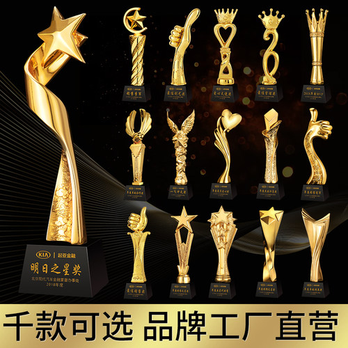 武汉大拇指水晶奖杯定制创意活动奖牌定做树脂五角星销售冠军颁奖 - 图2