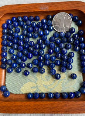 天然青金石圆珠散珠DIY串珠配件
