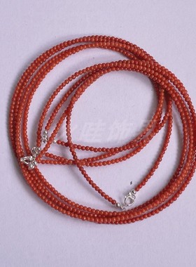 天然南红玛瑙极细圆珠锁骨链女款