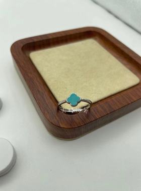 男女款s925银民族风开口戒指绿松