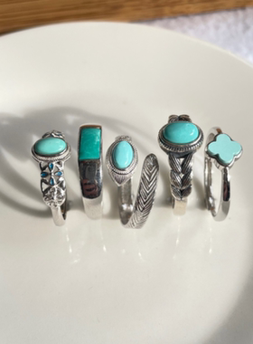 男女款可调节纯银时尚简约戒指环