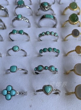 新中式国潮玛瑙宝石绿松石戒指