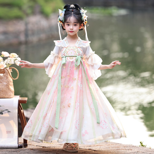 汉服女童2026新款夏装小女孩古风裙子公主裙夏季儿童连衣裙中国风 - 图1