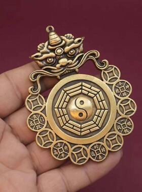 大师推荐黄铜瑞兽山鬼八卦雷公挂件安平镇宅风水挂饰