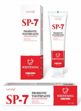 跨境外贸品SP-7牙膏祛渍改善黄牙120g爆款口气清新美白益生菌