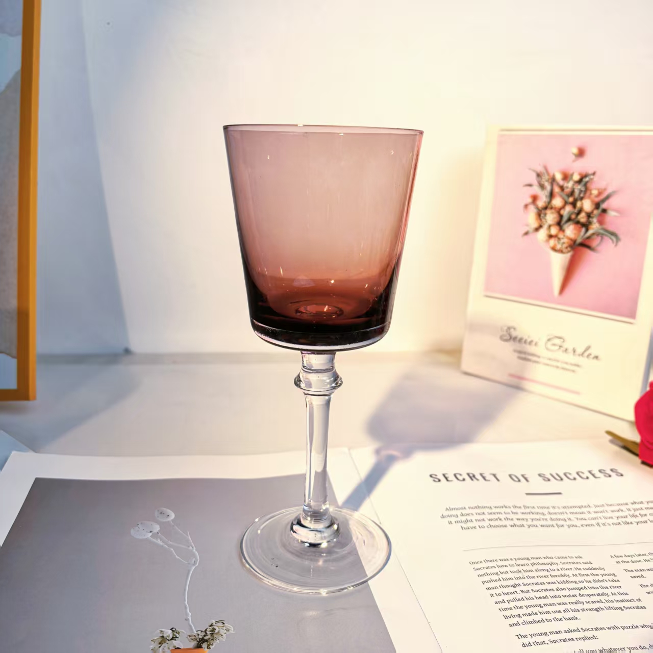 【可尔】2只欧式水晶玻璃复古好看蓝色红酒杯香槟杯轻奢高级仪式 - 图0