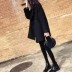 Áo khoác len đen 2018 thu đông mới dành cho nữ phiên bản Hàn Quốc của phần dài lỏng lẻo của kiểu áo len mỏng - Áo Hàn Quốc
