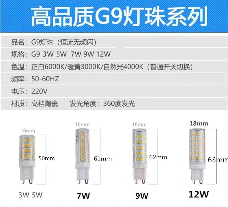 欧普照明G9插脚灯珠LED节能光源三色变光替换卤素灯珠魔豆灯泡 - 图2