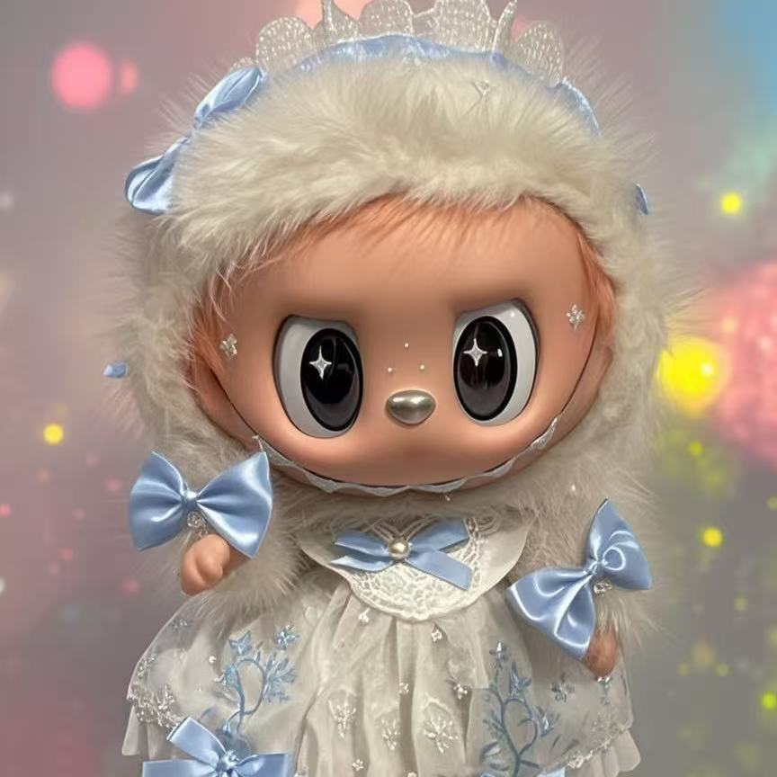 仅衣服38cm泡泡玛特labubu天使大首领夏日连衣裙公仔衣服潮玩穿搭 - 图1