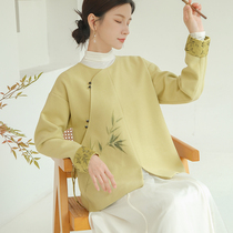 New Chinese blouses Chinese style Chinese Wind Tang Tang Clothes Retro Fur Coats Tea Art Costumes Women Zen womens Costume Tea for Women Winter